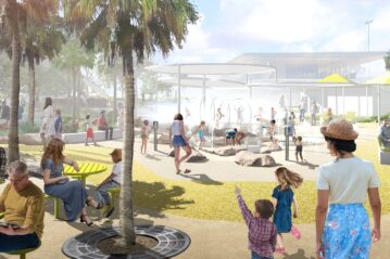 An artistic rendering of what the new splash park will look like. Image: Cumberland City Council