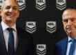 NRL CEO Andrew Abdo (left) and ARLC chairman Peter V’landys. Photo: NRL.com.au