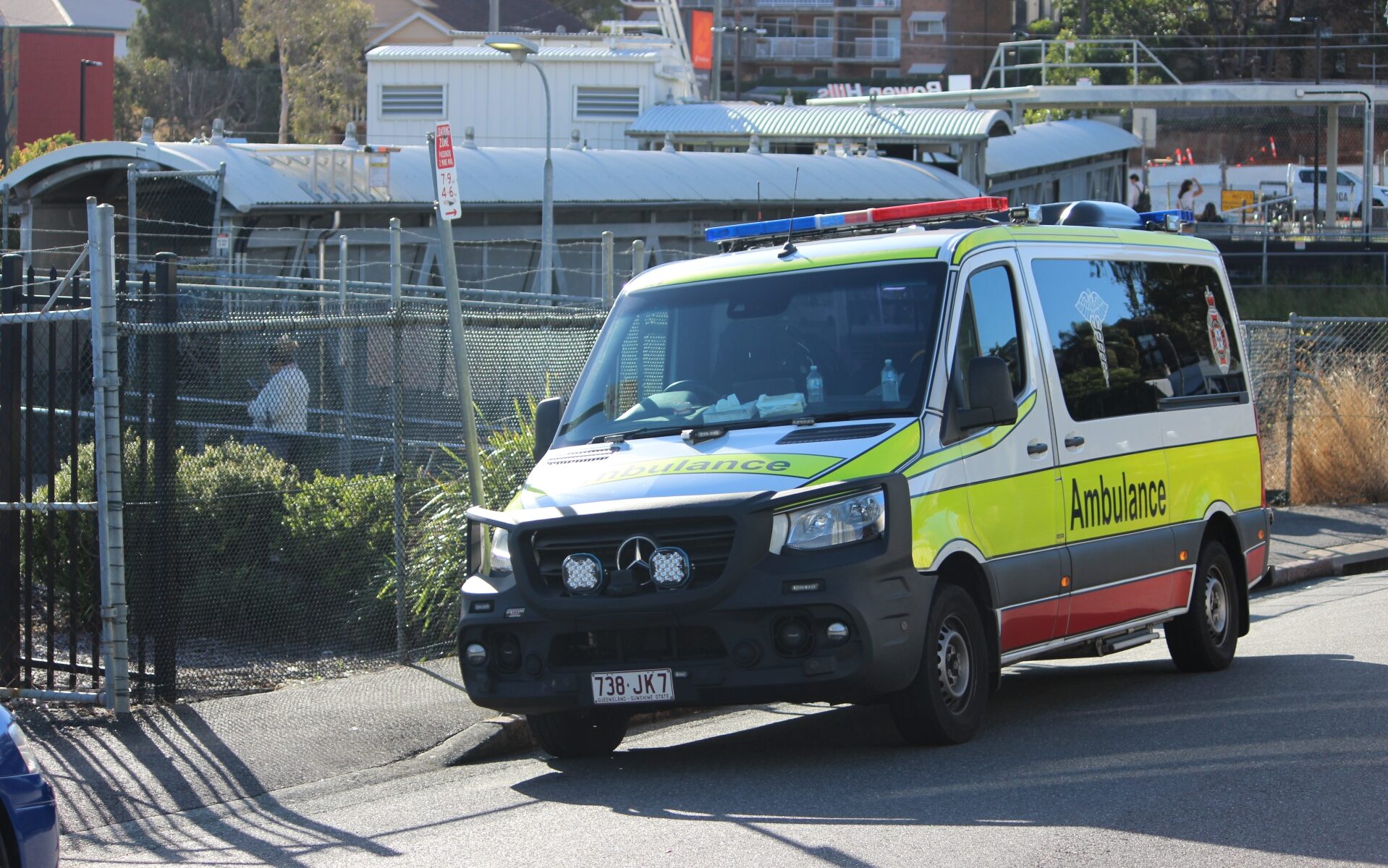 Paramedics were called to the Bowen Hill station this morning (Wednesday, May 7, 2025) to treat an injured commuter. Photo: ANDREW KACIMAIWAI