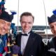 Pipe Major Alisdar McLaren, Connor Ferguson and Chevii Jay Clarke at Suncorp Stadium, Brisbane. Photo: JOSH WONING