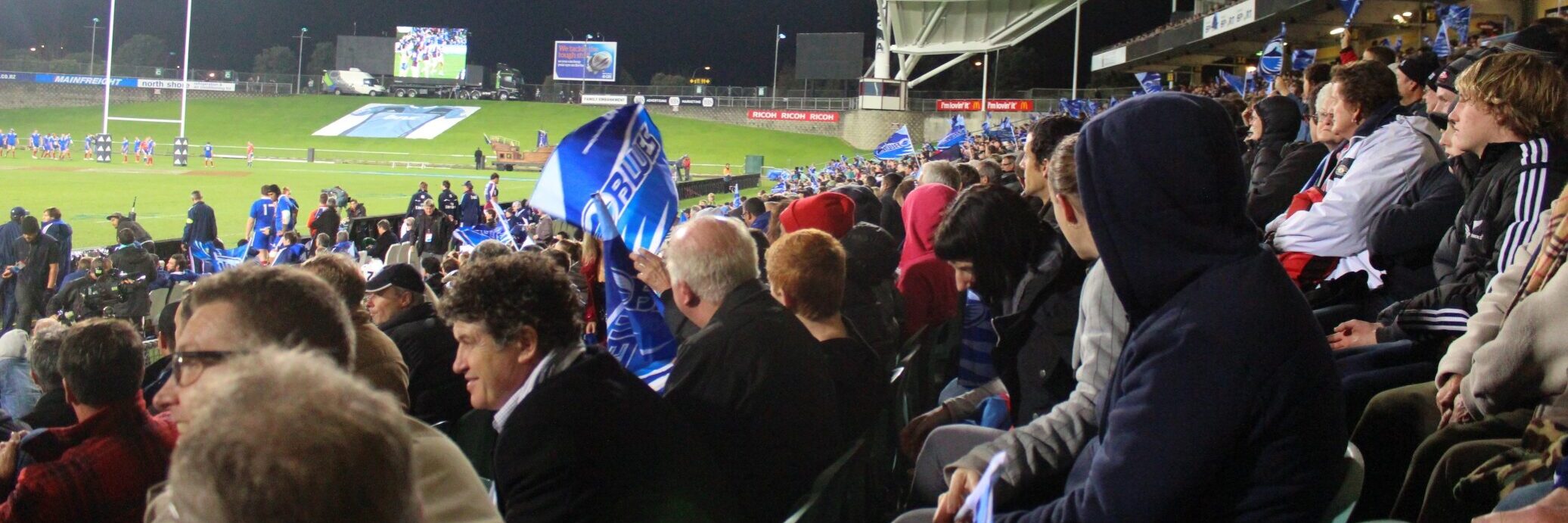 File photo of Blues fans watching a game against France at North Harbour Stadium, Albany, Auckland. Photo courtesy of ANDREW KACIMAIWAI