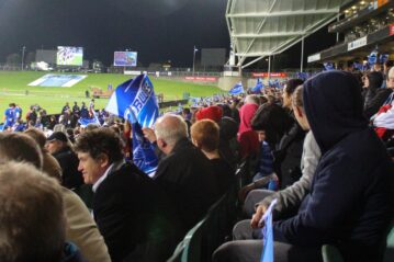 File photo of Blues fans watching a game against France at North Harbour Stadium, Albany, Auckland. Photo courtesy of ANDREW KACIMAIWAI