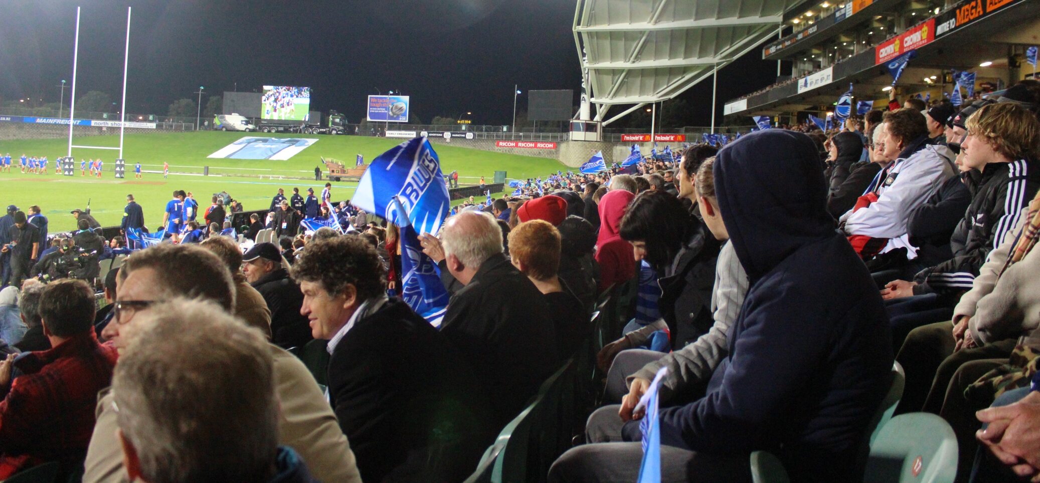 File photo of Blues fans watching a game against France at North Harbour Stadium, Albany, Auckland. Photo courtesy of ANDREW KACIMAIWAI