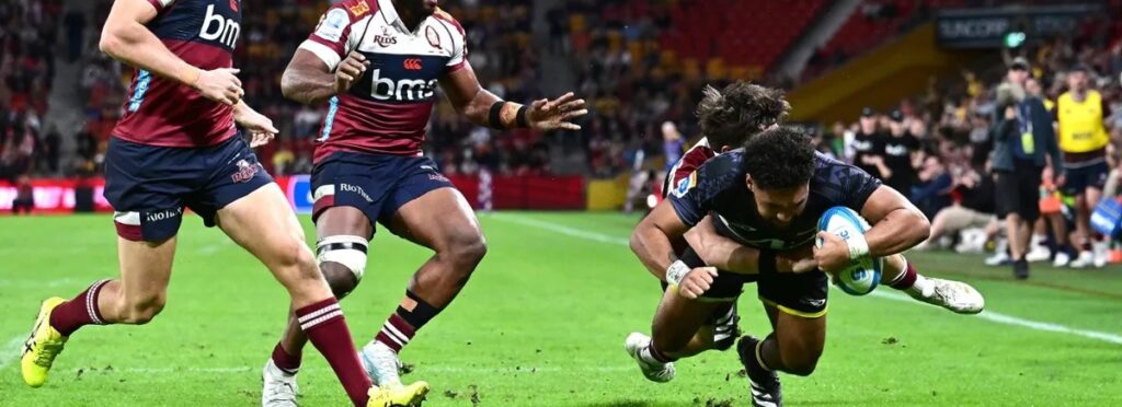 CAPTION Queensland conceded a vital top four spot with their loss to the Hurricanes. Photo: Super Rugby Pacific