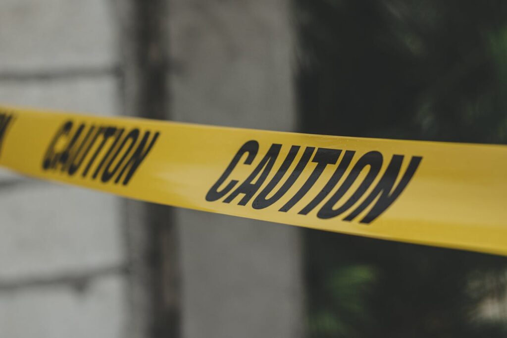 Stock police crime scene tape.