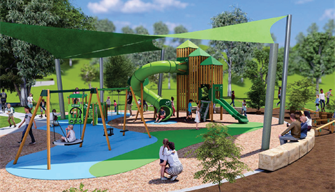 A computer render of what Riverview Parkway at Griffin will look like. Photo: Moreton Bay Regional Council