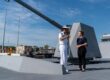 JS Yahagi captain Commander Tamura Masayoshi with Chief Minister Lia Finocchiaro. Photo: supplied/NT Government