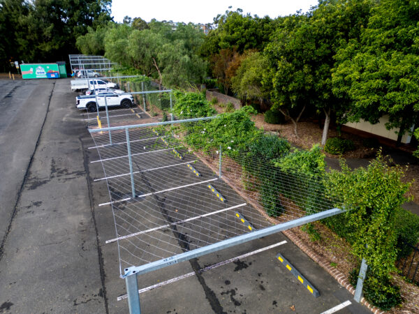 An aerial view of the trellis which should be covered in five years. Photo: Cumberland City Council