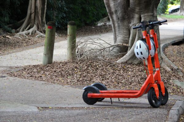 E-scooter at Teneriffe, Brisbane. Photo: ANDREW KACIMAIWAI
