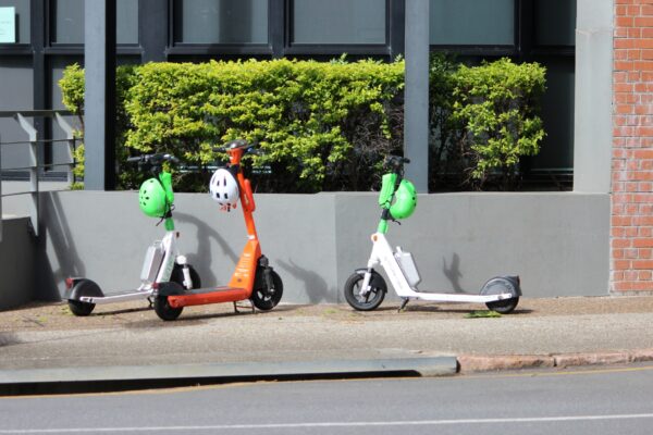 E-scooter at Teneriffe, Brisbane. Photo: ANDREW KACIMAIWAI