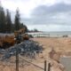 The seawall at Charlish Park, Redcliffe, is being reinforced. Photo: ANDREW KACIMAIWAI