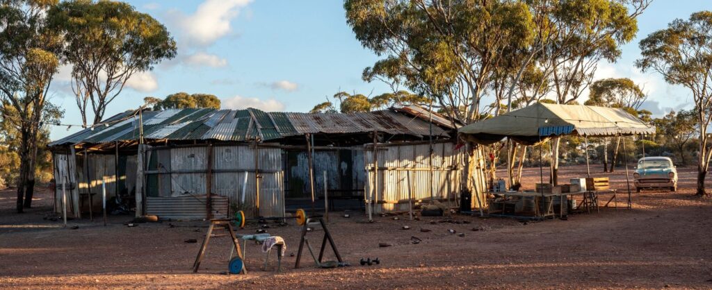 The two-up shed at Kalgoorlie, where Kid Snow was filmed. Photo: Screenwest