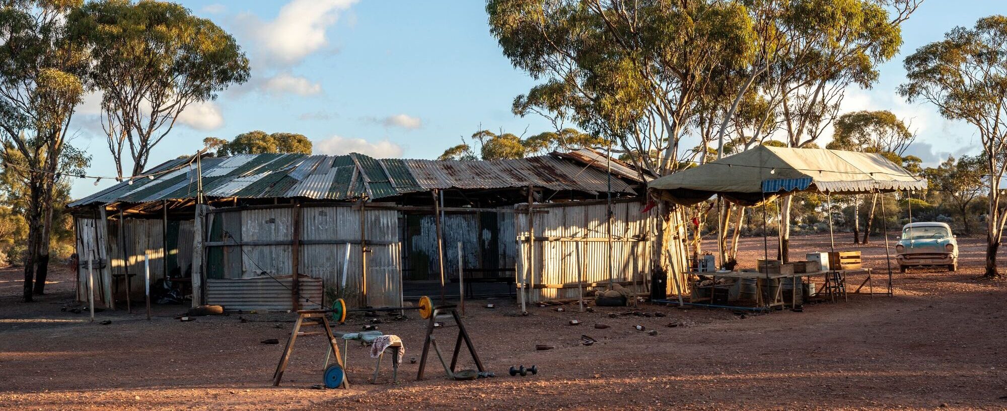 The two-up shed at Kalgoorlie, where Kid Snow was filmed. Photo: Screenwest