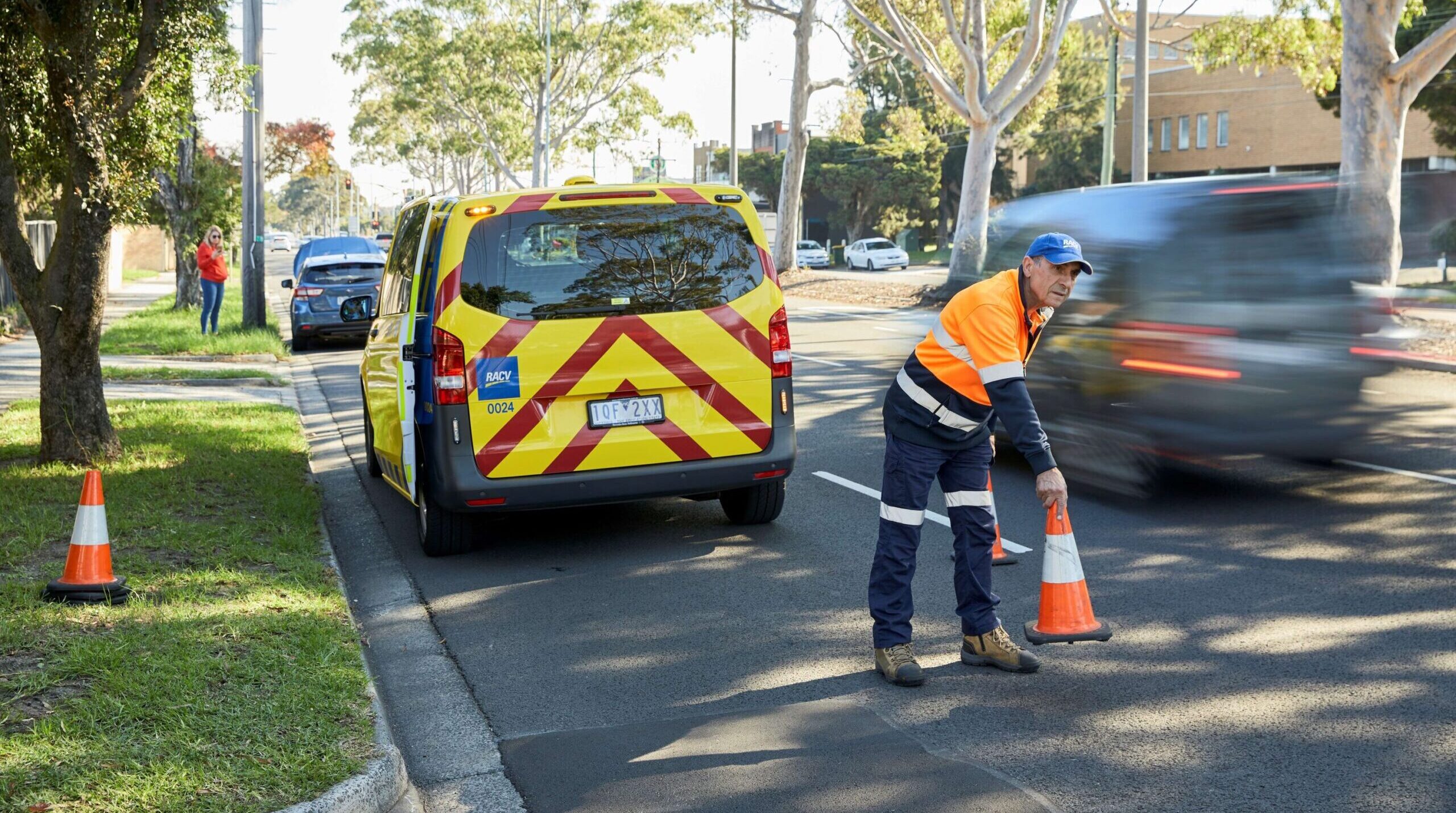 Drivers in Victoria will have to slow down when passing roadside help crews. Photo: RACV