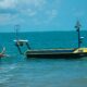Dr Ruth Patterson with the USV Monica, part of the SUN Fleet. Photo: supplied