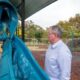 Mayor Peter Flannery at the scene of the vandalised playground. Photo: Moreton Bay Regional Council