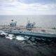 The CSG flagship HMS Prince of Wales off the coast of India on June 15. Photo: LPhot Bill Spurr © Crown copyright 2025.