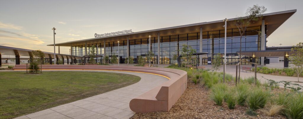 The arrival area at the new Western Sydney Airport terminal. Photo: Brett Boardman