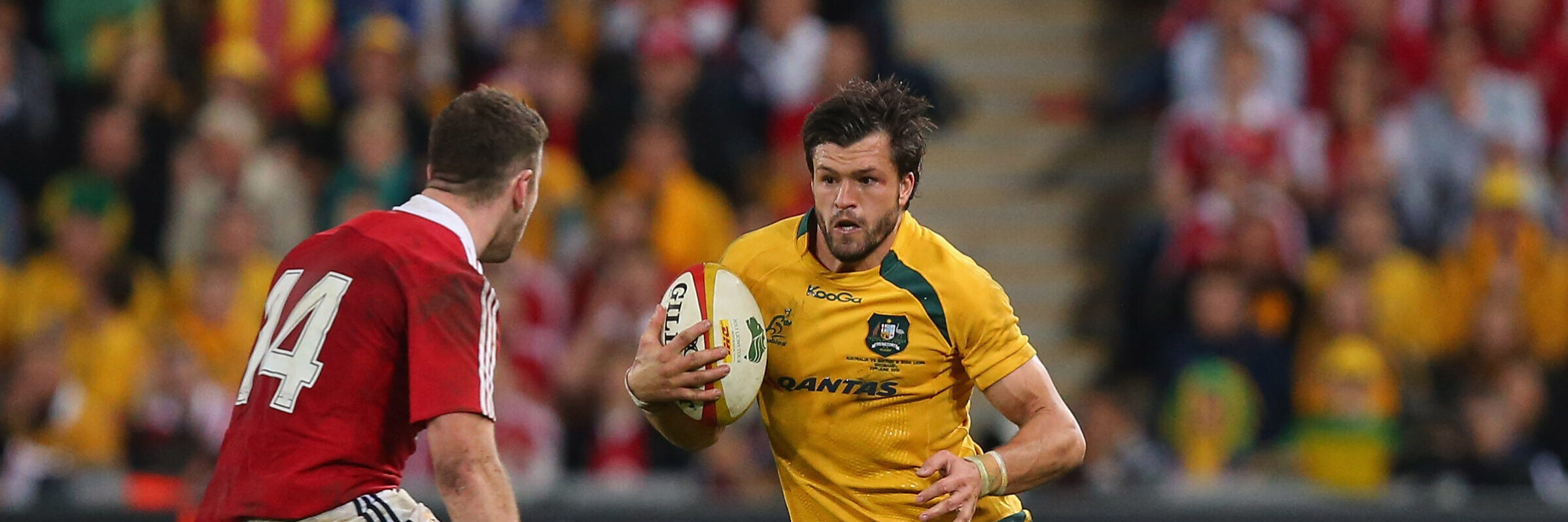 CAPTION Adam Ashley-Cooper cuts inside against the Lions at Suncorp 12 years ago (June 22, 2013), the last time they toured Australia. Photo: supplied/North Sydney Council