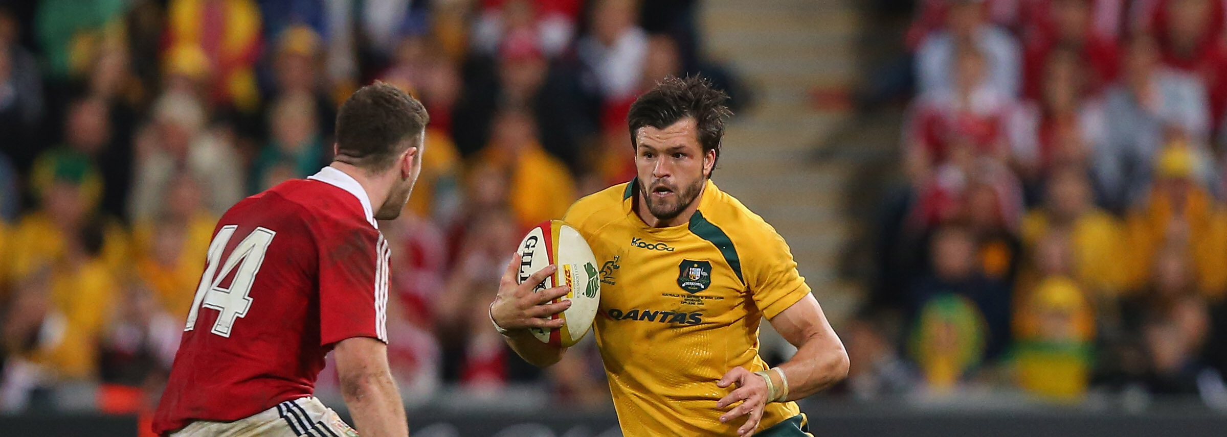 CAPTION Adam Ashley-Cooper cuts inside against the Lions at Suncorp 12 years ago (June 22, 2013), the last time they toured Australia. Photo: supplied/North Sydney Council