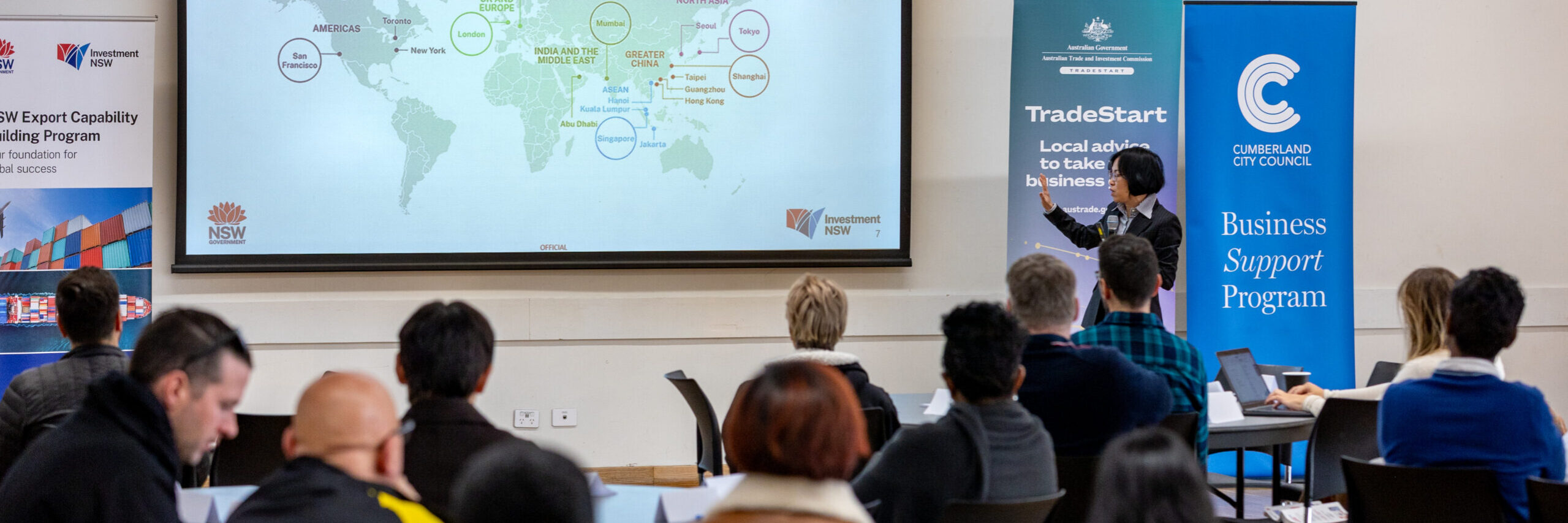 Senior export adviser Helen Chen runs the workshop on Monday. Photo: Cumberland City Council