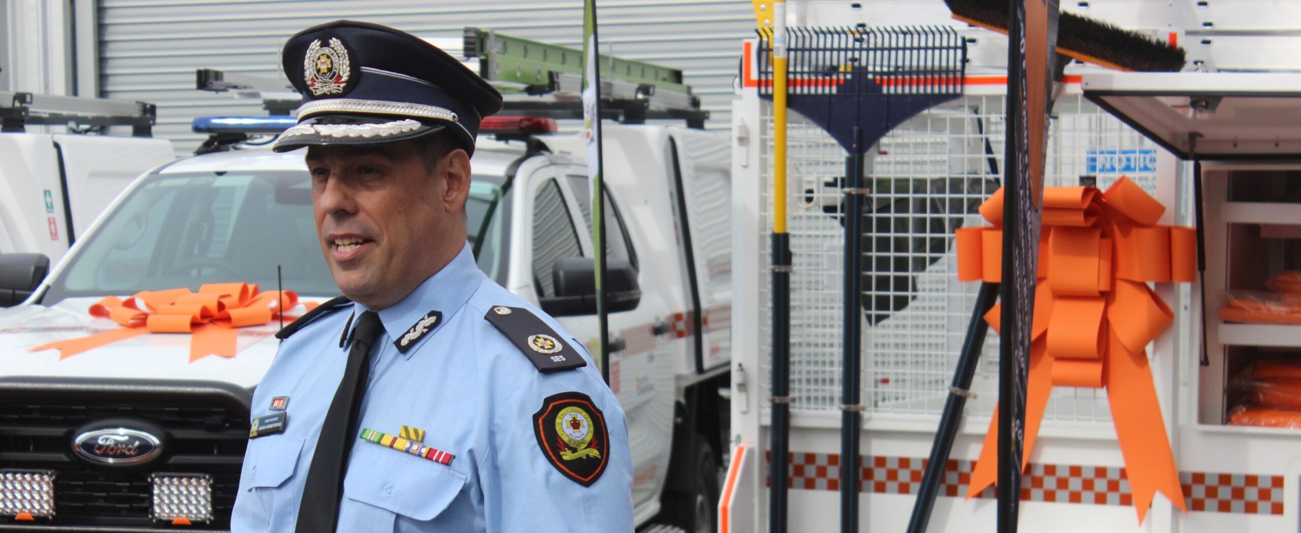 Saturday, July 2026, 2025: Hand over of $500,000 in emergency response vehicles by Moreton Bay CC and Qld SES to Moreton Bay SES at Murrumba Downs. Photo: ANDREW KACIMAIWAI