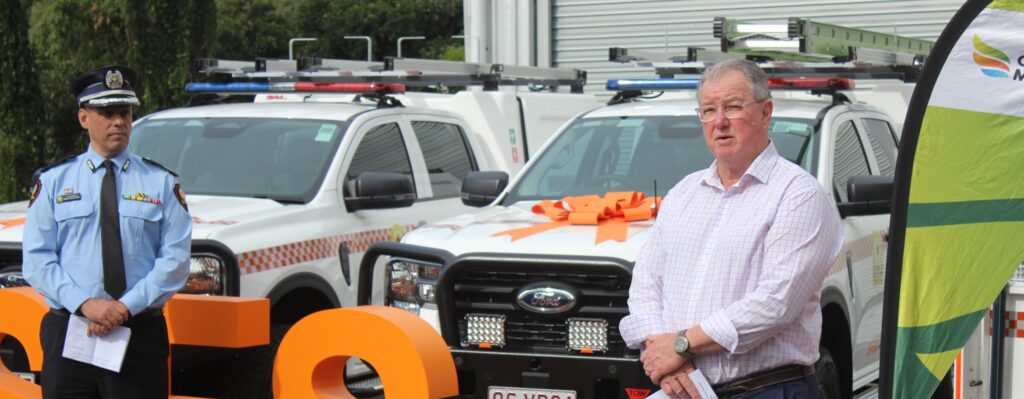 Saturday, July 2026, 2025: Hand over of $500,000 in emergency response vehicles by Moreton Bay CC and Qld SES to Moreton Bay SES at Murrumba Downs. Photo: ANDREW KACIMAIWAI