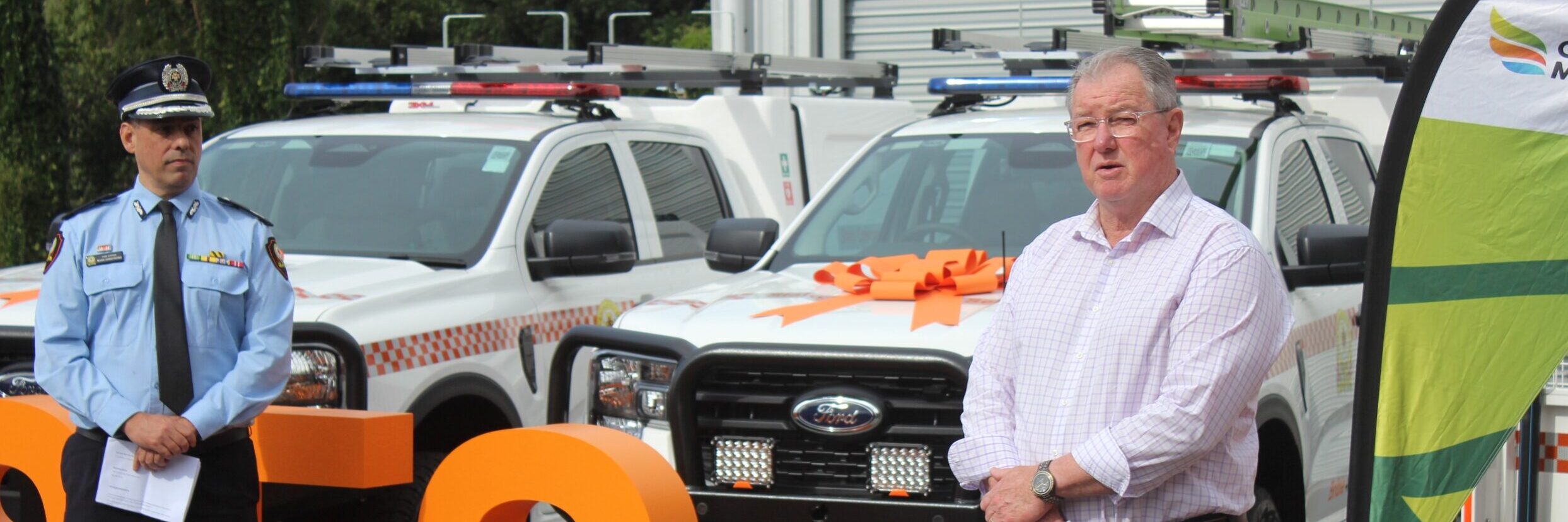 Saturday, July 2026, 2025: Hand over of $500,000 in emergency response vehicles by Moreton Bay CC and Qld SES to Moreton Bay SES at Murrumba Downs. Photo: ANDREW KACIMAIWAI