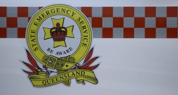 QLD SES logo on car door. Photo: ANDREW KACIMAIWAI