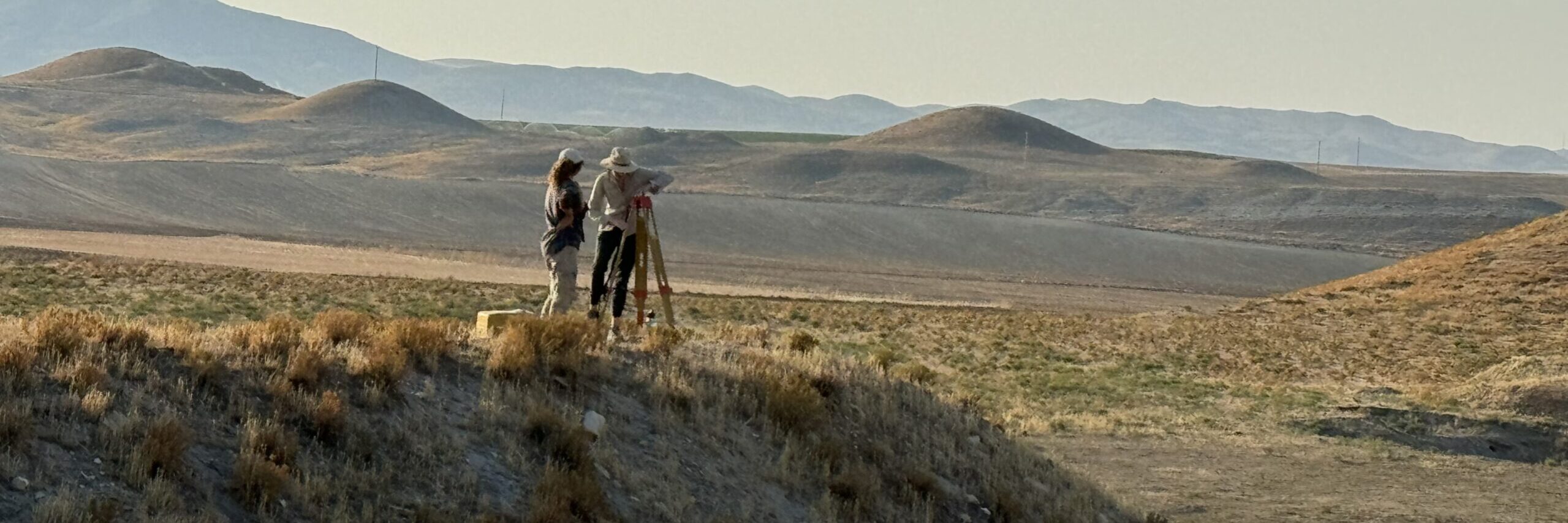 Researchers study mounds near the ancient citadel of Gordion, Turkey. Photo: Prof Brian Rose (Penn Museum)