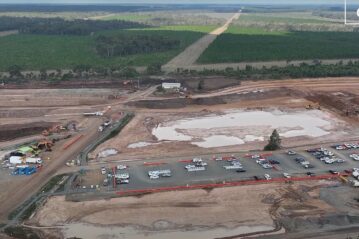 A screen capture of construction work on the Torbanlea plant in August 2024. Image: Qld Govt (TMR).