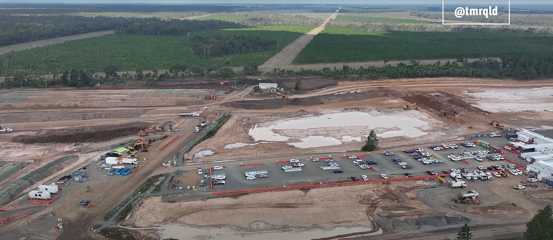 A screen capture of construction work on the Torbanlea plant in August 2024. Image: Qld Govt (TMR).