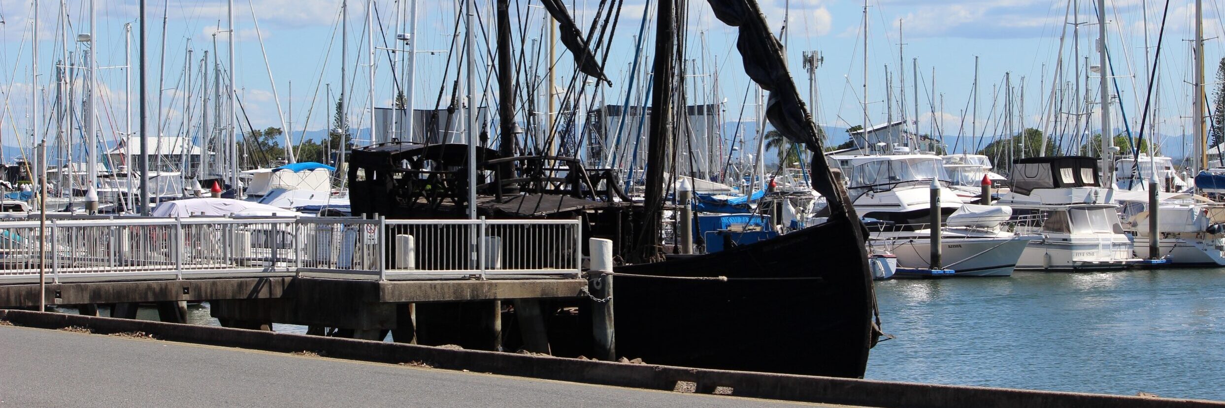 The Notorious, a replica of a 15th century caravel, docked in Scarborough Harbour. Photo: ANDREW KACIMAIWAI