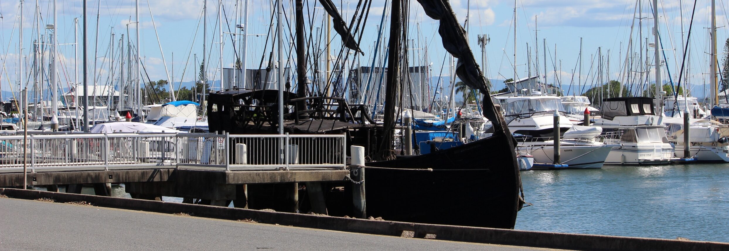 The Notorious, a replica of a 15th century caravel, docked in Scarborough Harbour. Photo: ANDREW KACIMAIWAI