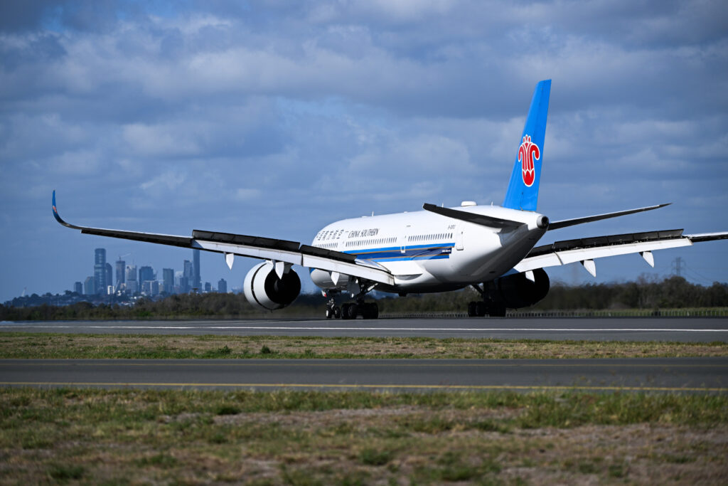 A China Southern aircraft at Brisbane Airport. Photo: Brisbane Airport