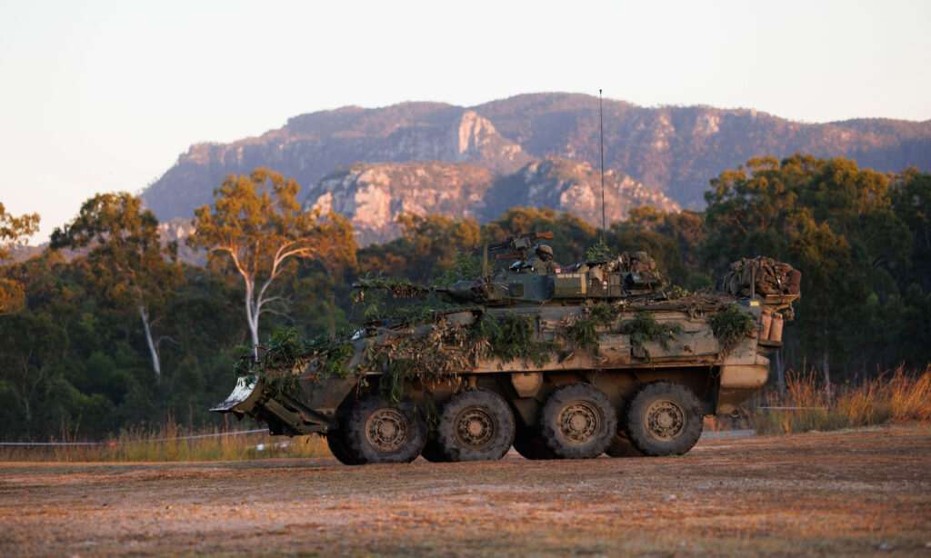 A NZ Light Armoured Vehicle at Shoalwater Bay, Queensland. Photo: Defence Department
