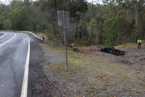 The tyres were found dumped at three sites. Photo: Qld Environment.