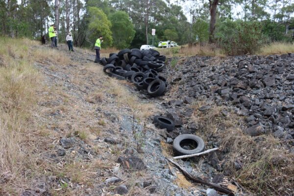 The tyres were found dumped at three sites. Photo: Qld Environment.