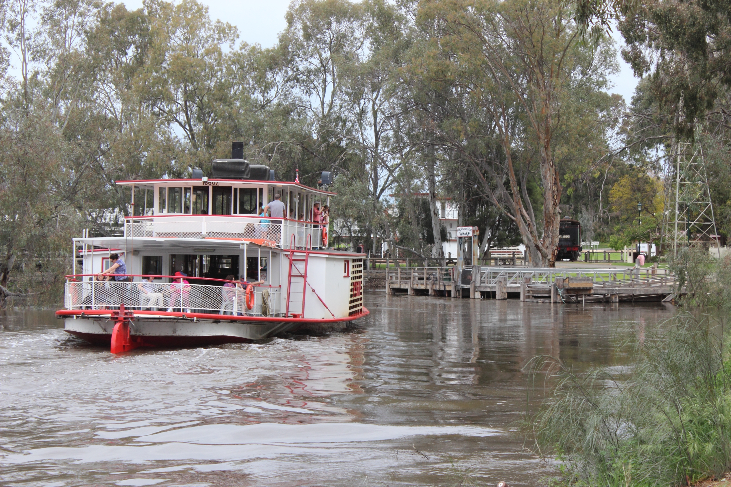 The paddle steamer PS Pyap docking at Pioneer Settlement, Swan Hill. Photo: ANDREW KACIMAIWAI