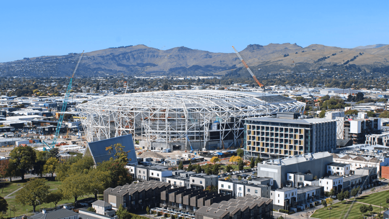 Christchurch's new stadium taking shape. Photo: BESIX Watpac