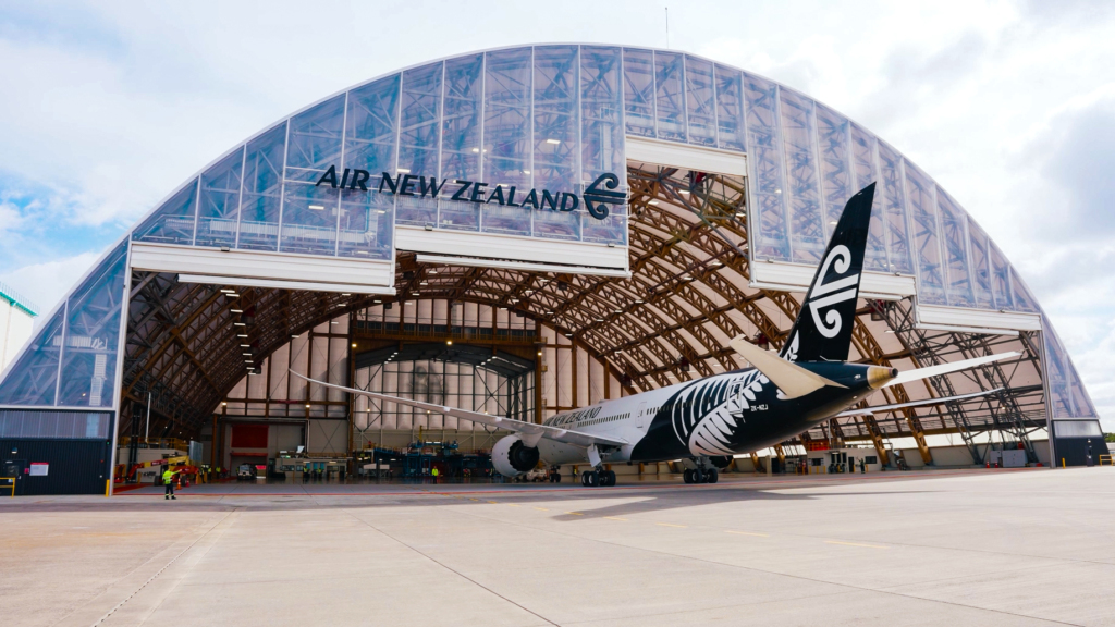 A Boeing 787 at the new hanger. Photo: Air NZ