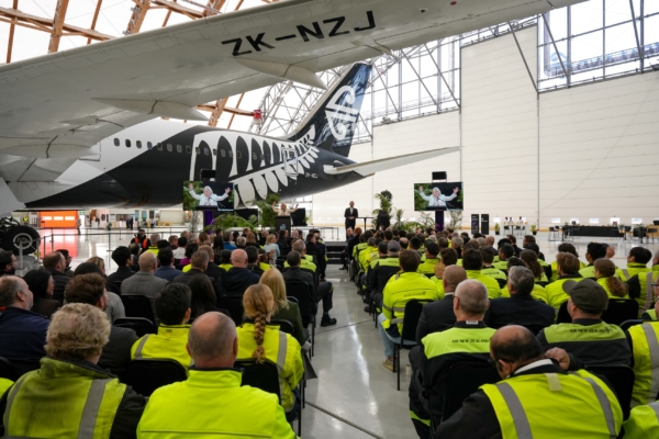 At the official opening ceremony for the hanger. Photo: Air NZ