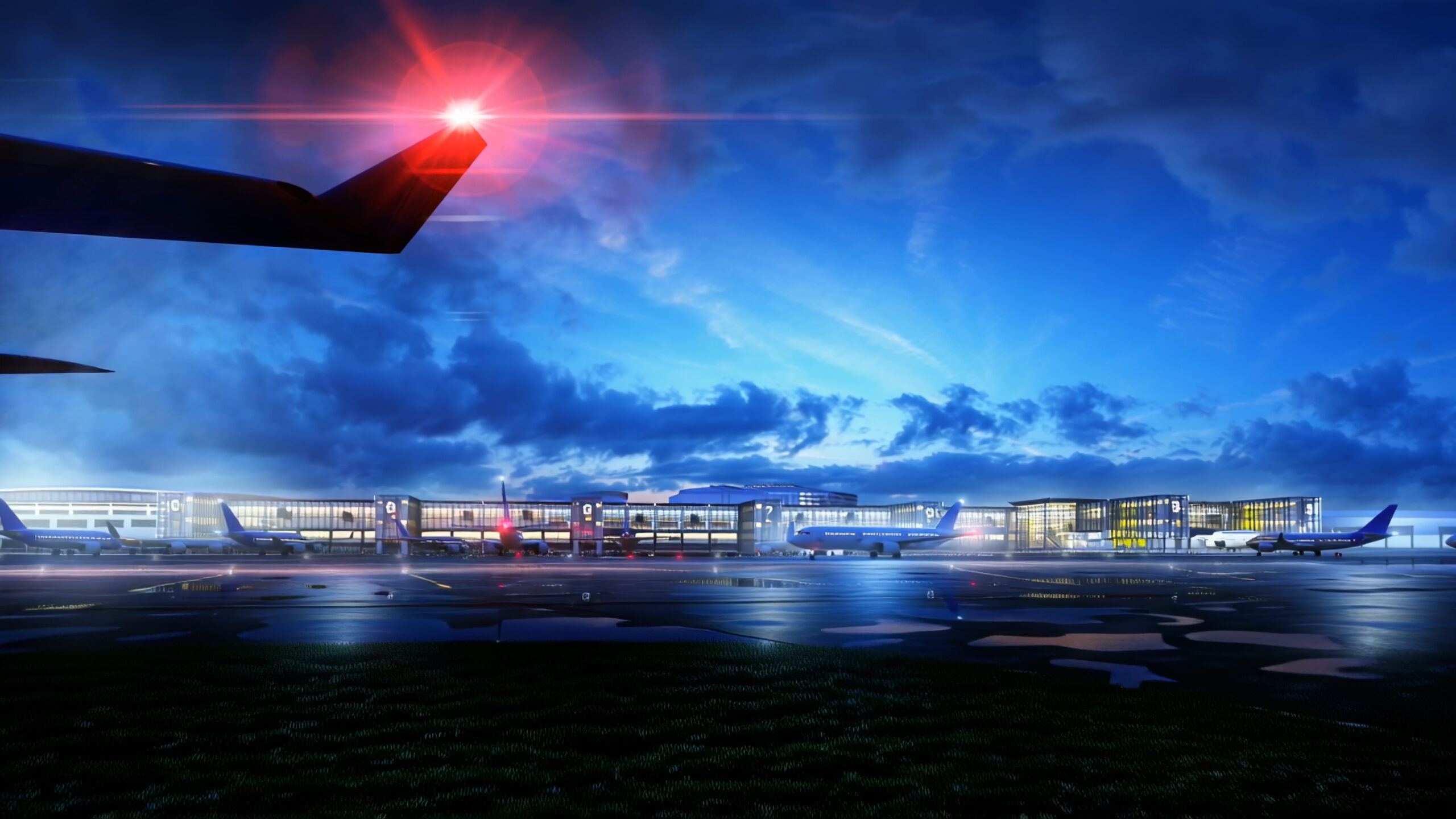 A night view of what the expanded terminal will look like once complete. Graphic: Sydney Airport