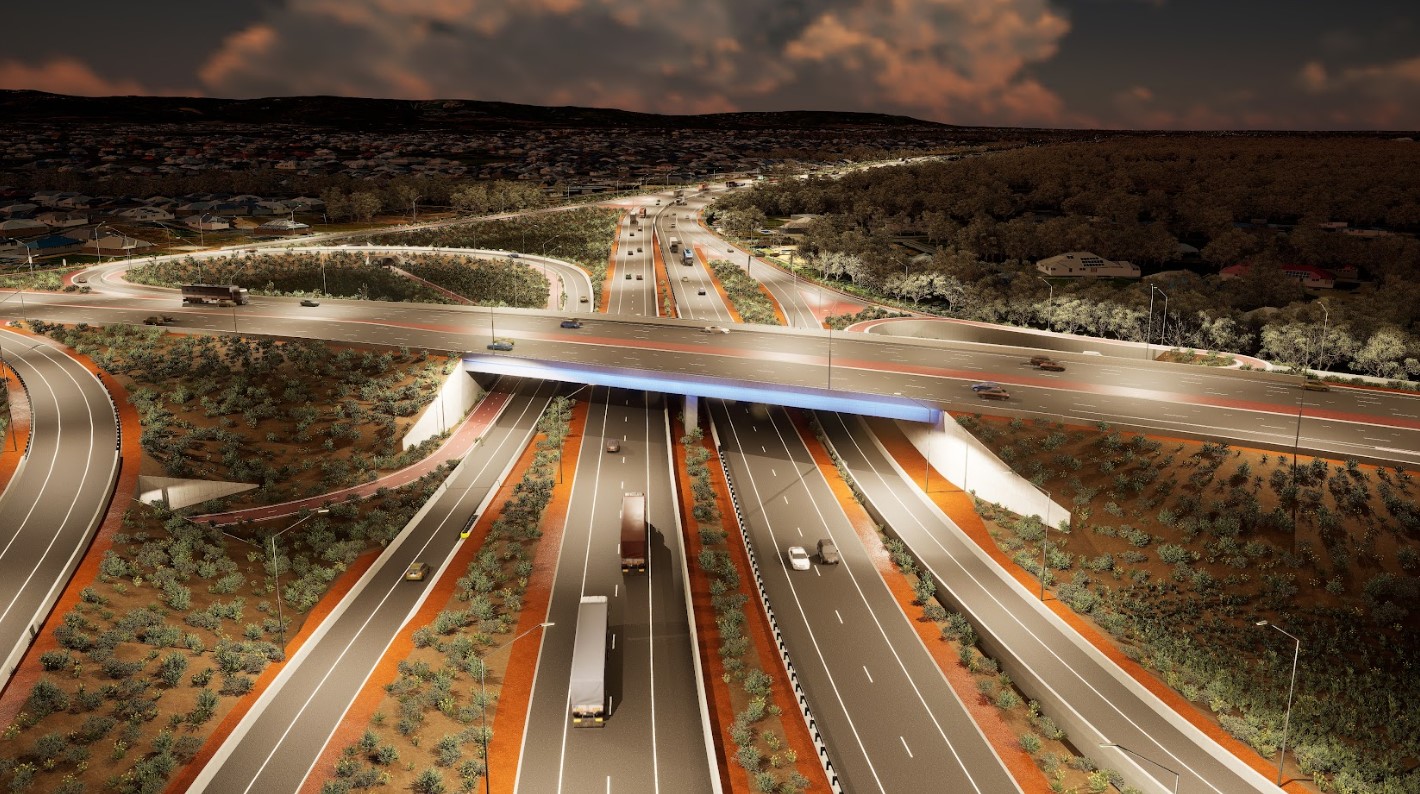 A rendering of what the Tonkin Highway-Thomas Rd overpass will look like. Photo: supplied