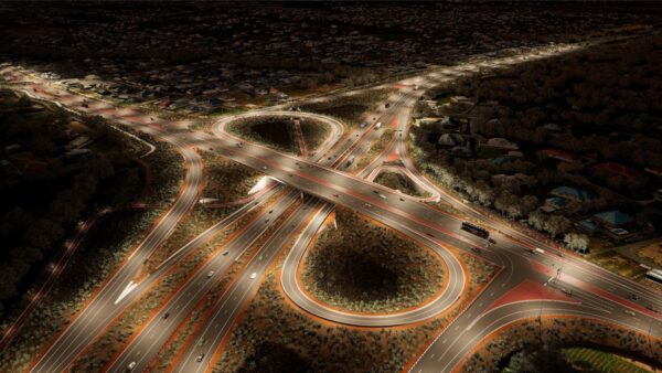 A rendering of what the Tonkin Highway-Thomas Rd overpass will look like. Photo: supplied