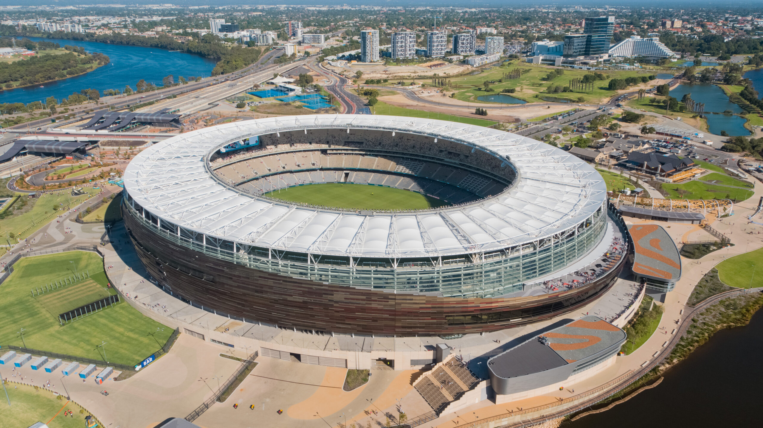 Optus stadium in Perth is to host the 2026 AFL Origin fixture; Photo: supplied