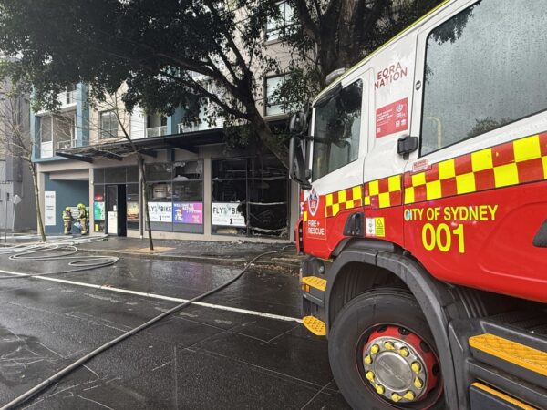 Fire crews were called to a e-bike lithium-ion battery fire in a ground store at Chippendale, Sydney, on Sept 10. Photo: FRNSW