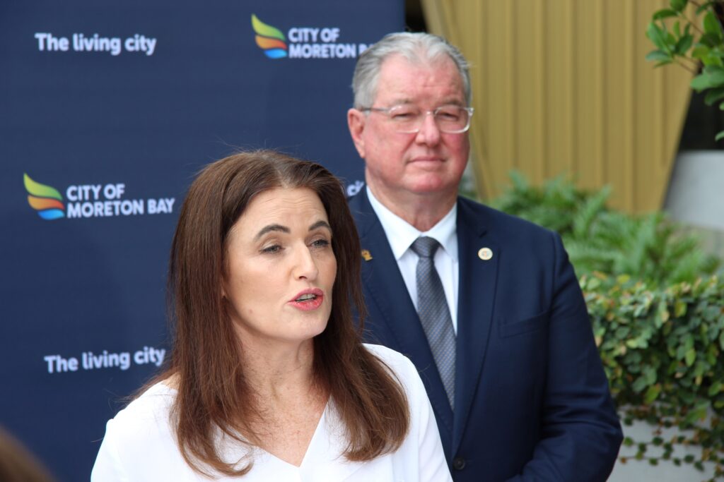 Ali France announces the CCTV funding deal as Peter Flannery looks on. Photo: ANDREW KACIMAIWAI