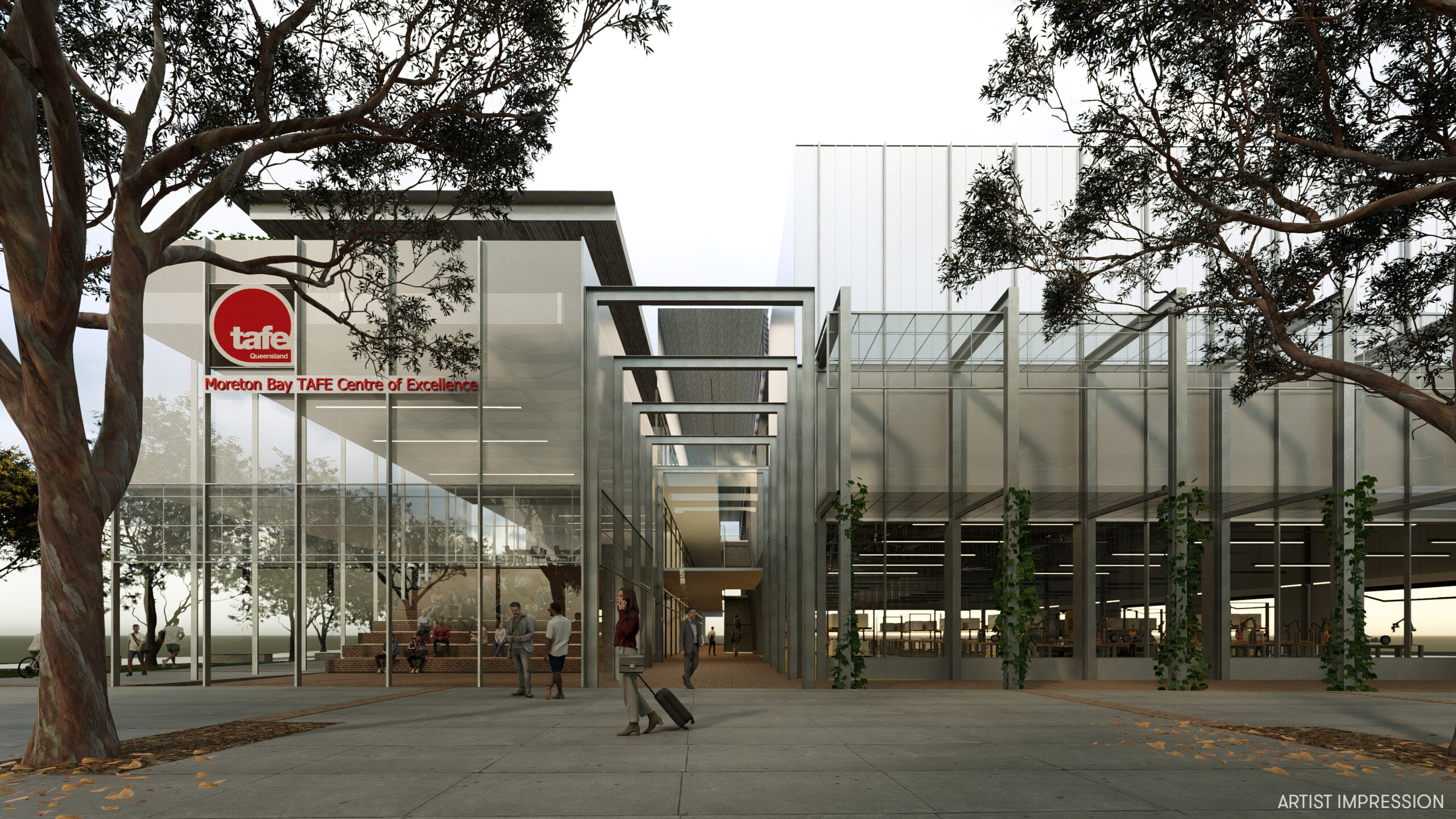 An artistic impression of the new TAFE centre (above and below. Images: Moreton Bay City Council