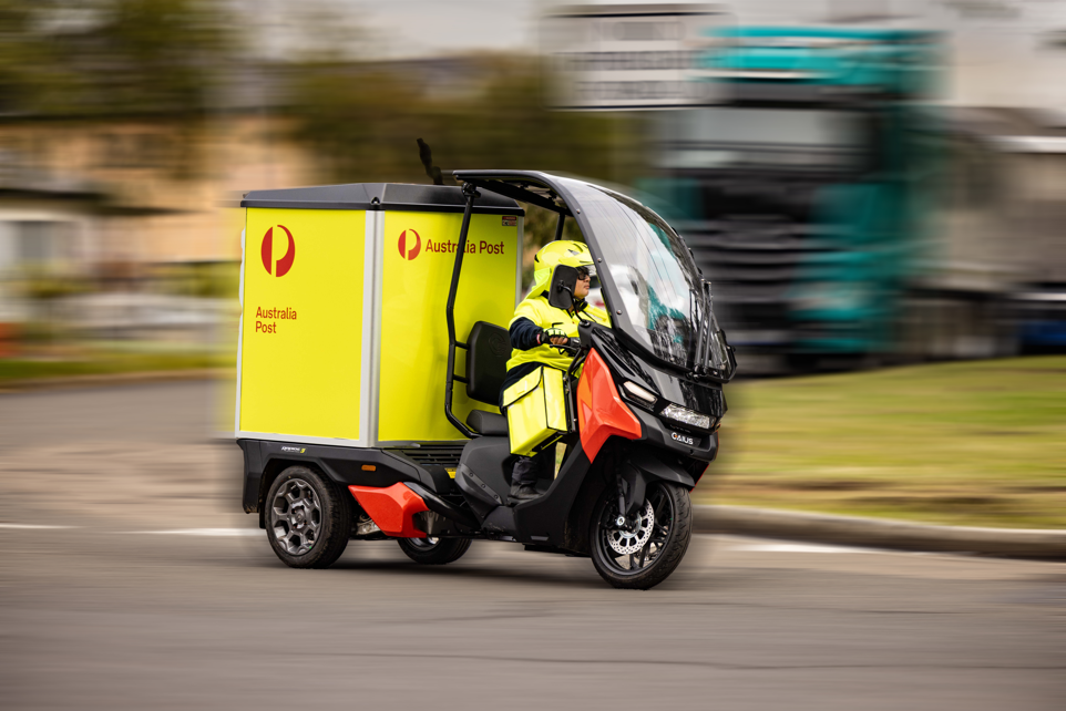 Posties driving electric delivery vehicles (eDVs) have greater protection, the service says. Photo: Australia Post